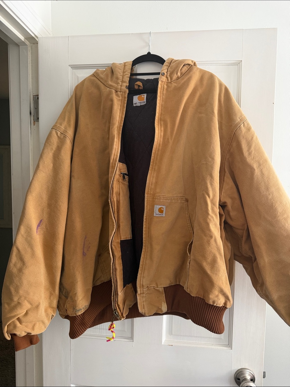 Carhartt Duck Canvas Hooded Jacket in Carhartt Brown